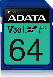 ADATA ADATA ASDX64GUI3V30S-R PREMIER PRO SDXC 64GB UHS-I U3 V30S CLASS 10 RETAIL