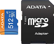 ADATA ADATA AUSDX512GUICL10A1-RA1 PREMIER MICRO SDXC 512GB UHS-I V10 CLASS 10 RETAIL WITH ADAPTER