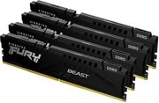 RAM KINGSTON FURY BEAST BLACK 128GB (4X32GB) DDR5 5200MT/S CL40 INTEL XMP QUAD KIT KF552C40BBK4-128
