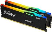RAM KINGSTON FURY BEAST BLACK RGB 128GB (2X64GB) DDR5 5600MT/S CL40 INTEL/AMD DUAL KF556C40BBAK2-12