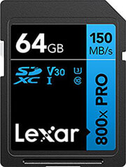 LEXAR LEXAR HIGH-PERFORMANCE 800X PRO 64GB SDXC UHS-I C10 U3 V30 BLUE SERIES LSD0800P064G-BNNNG