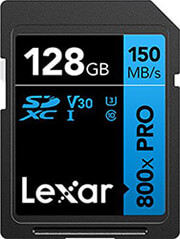 LEXAR LEXAR HIGH-PERFORMANCE 800X PRO 128GB SDXC UHS-I C10 U3 V30 BLUE SERIES LSD0800P128G-BNNNG