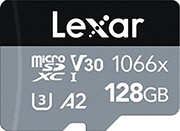 LEXAR PROFESSIONAL 1066X 128GB MICRO SDXC UHS-I U3 V30 A2 SILVER SERIES LMS1066128G-BNANG
