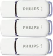 PHILIPS PHILIPS SNOW EDITION 32GB USB 2.0 FLASH DRIVE SHADOW GREY 3-PACK FM32FD70E/00