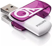 PHILIPS VIVID EDITION 64GB USB 2.0 FLASH DRIVE MAGIC PURPLE FM64FD05B/00