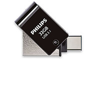 PHILIPS 2-IN-1 32GB USB 3.1 + TYPE-C OTG FLASH DRIVE MIDNIGHT BLACK FM32DC152B/00