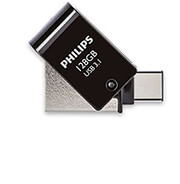 PHILIPS PHILIPS 2-IN-1 128GB USB 3.1 + TYPE-C OTG FLASH DRIVE MIDNIGHT BLACK FM12DC152B/00