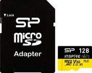 SILICON POWER INSPIRE 128GB MICRO SDXC U3 V30 A1 3D TLC NAND + SD ADAPTER SP128GBSTXLV3V1NSP