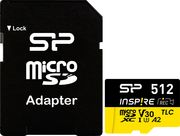 SILICON POWER INSPIRE 512GB MICRO SDXC UHS-I CLASS 10 + SD ADAPTER SP512GBSTXLA2V1NSP