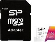 SILICON POWER ELITE COLORFUL 128GB MICRO SDXC U1 V10 A1+ SD ADAPTER SP128GBSTXBV1V20SP