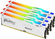 KINGSTON RAM KINGSTON FURY BEAST WHITE RGB 128GB (4X32GB) DDR5 5600MT/S CL40 INTEL XMP QUAD KF556C40BWAK4-128