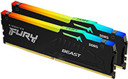 KINGSTON RAM KINGSTON FURY BEAST BLACK RGB 32GB (2X16GB) DDR5 6400MT/S CL32 AMD EX DUAL KIT KF564C32BBEAK2-3