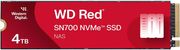 SSD WESTERN DIGITAL SN700 RED NAS 4TB NVME PCIE GEN 3.0 X4 M.2 2280 WDS400T1R0C