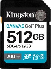 KINGSTON KINGSTON SDG4/512GB CANVAS GO PLUS GEN4 512GB SDXC U30 V30 A2
