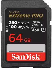 SANDISK SDSDXEP-064G-GN4IN EXTREME PRO 64GB SDXC 280MB/S UHS-II V60 U3 CLASS 10