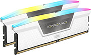 RAM CORSAIR CMH32GX5M2E6000C36W VENGEANCE RGB WHITE 32GB (2X16GB) DDR5 6000MT/S CL36 INTEL XMP DUAL φωτογραφία