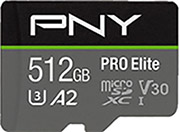 PNY PNY ELITE PRO MICRO SDXC 512GB U3 V30 A2 P-SDUX512U3100PRO-GE
