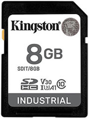 KINGSTON KINGSTON SDIT/8GB 8GB INDUSTRIAL PSLC SDHC MEMORY CARD UHS-I U3 V30 A1 TLS NAND