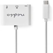 NEDIS CCGP64765WT02 USB-C ADAPTER, USB C MALE - USB A FEMALE+USB C FEMALE+HDMI FEMALE 0.2M