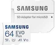 SAMSUNG EVO PLUS 64GB MICRO SDXC UHS-I U1 V10 A1 + ADAPTER MB-MC64SA/EU
