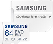 SAMSUNG SAMSUNG EVO PLUS 64GB MICRO SDXC UHS-I U1 V10 A1 + ADAPTER MB-MC64SA/EU