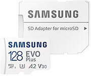 SAMSUNG EVO PLUS 128GB MICRO SDXC UHS-I U3 V30 A2 + ADAPTER MB-MC128SA/EU