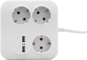 REV REV POWERQUAD 3-FOLD 2X USB WHITE MULTIPLE SOCKET OUTLET