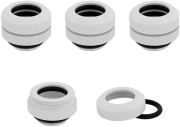 CORSAIR HYDRO X FITTING HARD XF STRAIGHT GLOSSY WHITE 4-PACK (12MM OD COMPRESSION)