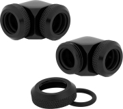 CORSAIR CORSAIR HYDRO X FITTING HARD XF 90° ANGLED BLACK 2-PACK (12MM OD COMPRESSION)
