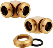 CORSAIR CORSAIR HYDRO X FITTING HARD XF 90° ANGLED GOLD 2-PACK (12MM OD COMPRESSION)