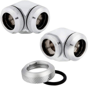 CORSAIR CORSAIR HYDRO X FITTING HARD XF 90° ANGLED CHROME 2-PACK (14MM OD COMPRESSION)