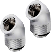 CORSAIR CORSAIR HYDRO X FITTING ADAPTER XF 45° ANGLED ROTARY CHROME 2-PACK