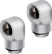 CORSAIR HYDRO X FITTING ADAPTER XF 90° ANGLED ROTARY CHROME 2-PACK