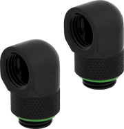 CORSAIR CORSAIR HYDRO X FITTING ADAPTER XF 90° ANGLED ROTARY BLACK 2-PACK
