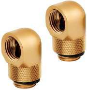 CORSAIR HYDRO X FITTING ADAPTER XF 90° ANGLED ROTARY GOLD 2-PACK