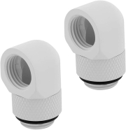 CORSAIR CORSAIR HYDRO X FITTING ADAPTER XF 90° ANGLED ROTARY GLOSSY WHITE 2-PACK