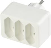 REV REV 3-WAY EURO PLUG ADAPTER WHITE