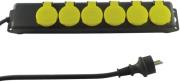 REV REV 6-WAY MULTIPLE SOCKET OUTLET IP44 1.4M BLACK/GREEN