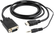 CABLEXPERT A-HDMI-VGA-03-10 HDMI TO VGA AND AUDIO ADAPTER CABLE SINGLE PORT 3M BLACK