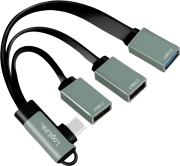 LOGILINK UA0361 USB-C HUB ANGLED PLUG, 2X USB 2.0 AF + 1X USB 3.0 AF