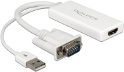 DELOCK 62460 VGA TO HDMI ADAPTER WITH AUDIO WHITE