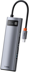BASEUS METAL GLEAM SERIES 8-IN-1 MULTIFUNCTIONAL TYPE-C HUB HDMI 4K RJ45 3X USB3.0 CARD READER