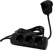 REV REV MULTIPLE SOCKET OUTLET 3+1-FOLD 2M BLACK POWERSPLIT 0012312514 SW