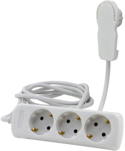 REV REV MULTIPLE SOCKET OUTLET 3-FOLD 2M WHITE 0012316114 WS
