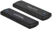 DELOCK 42633 EXTERNAL USB TYPE-C COMBO ENCLOSURE FOR M.2 NVME PCIE OR SATA SSD – TOOL FREE