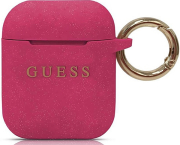 GUESS GUESS SILICONE CASE GLITTER FOR AIRPODS 1 / 2 FUSCHIA GUACCSILGLFU