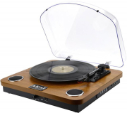 AKAI ATT-11BTN WOOD TURNTABLE WITH BUILT-IN SPEAKERS BLUETOOTH USB AND SD CARD RECORDING