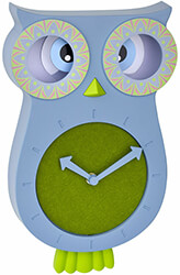 TFA 60.3052.06 BLUE/GREEN LUCY KIDS PENDULUM CLOCK OWL