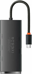 BASEUS LITE SERIES HUB 4X USB 3.0 + TYPE-C 25CM BLACK
