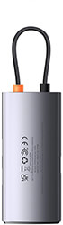 BASEUS BASEUS METAL GLEAM SERIES 4-IN-1 MULTIFUNCTIONAL 3X USB 3.0 + TYPE-C + NETWORK LAN RJ45 GREY
